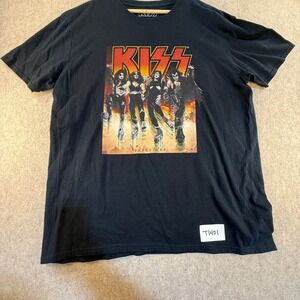 KISS Destroyer Graphic T-Shirt Mens XL Black Mad Engine Rock Band T-Shit